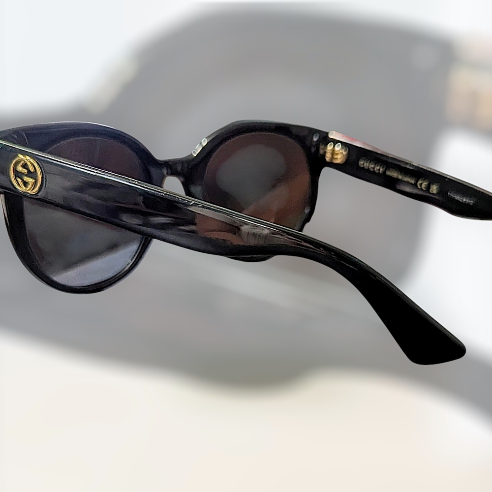 Gucci Round Chic Black Designer Prescription Sung… - image 1